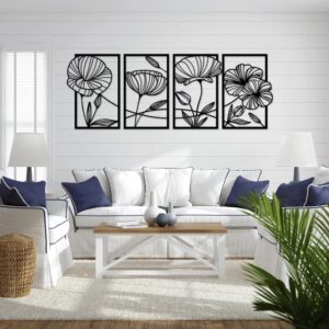 Home | Anleo Laser Creations 4 Panel Flower Wall Art