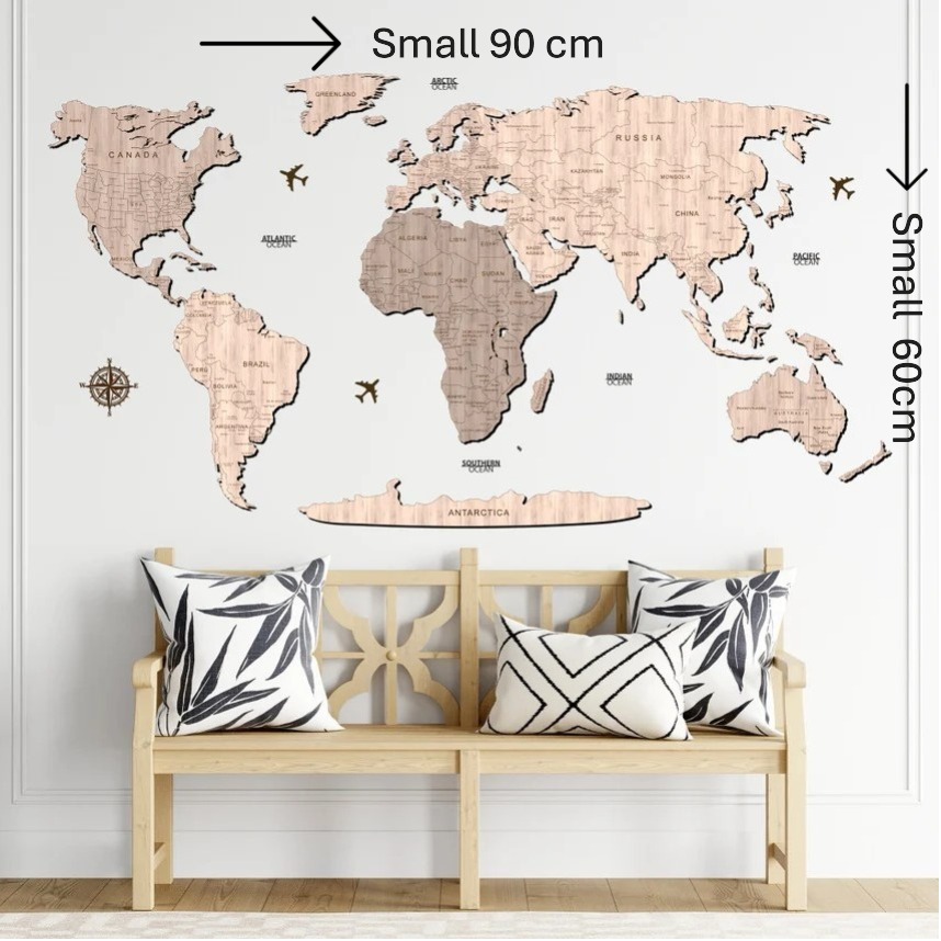 World Map Wall Art | Anleo Laser Creations World Map Wall Art - Image 5